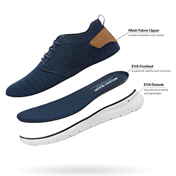 Men's Breathable Mesh Casual Sneakers - DARK BLUE - 3